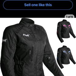 HWK Women's Stella Motorcycle Riding Jacket with CE Armor, Medium - All-black-
