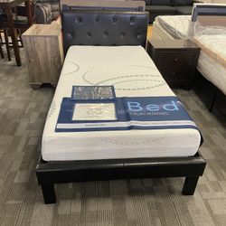 Black Twin Platform Bed Frame 