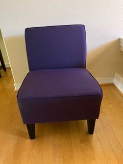 Purple slipper accent chair