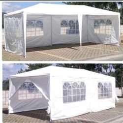 10'x20' Outdoor Canopy Tent. W ('hite Gazebo Pavilion with 6 Side Walls/'1