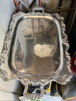 Beautiful  27X17 Vintage Holland Boone Polished Pewter  Serving Tray Large
