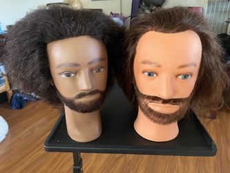 Male Cosmetology Mannequin Heads with Real Hair 100% $40 each