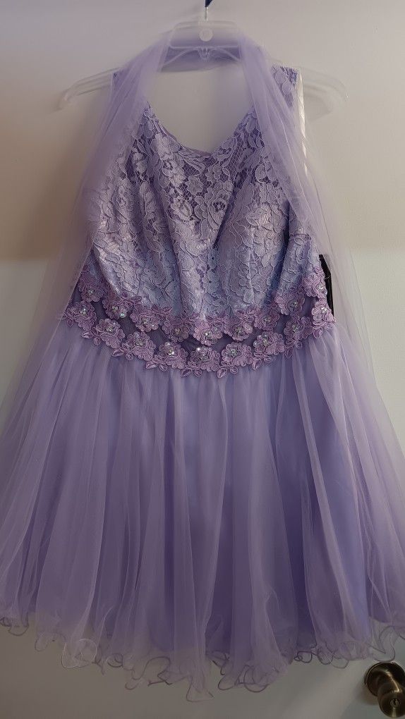 Plus Size Mini Lavender Dress