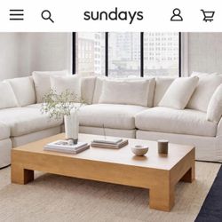 Free Delivery NEW IN-BOX Sundays™ Drop In Coffee Table, Rectangular, Oak Wood (Retail $1,580+tax)