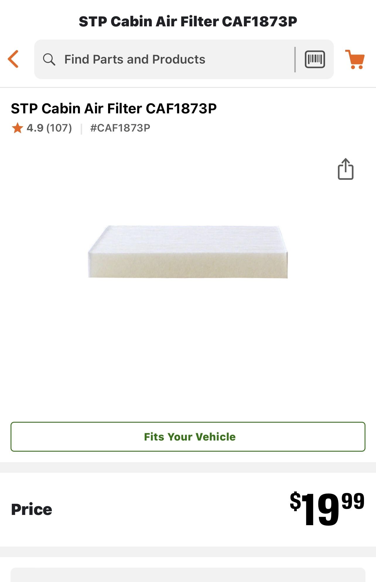 STP Cabin Air Filter New!!! Honda Civic Hatchback 10 Gen