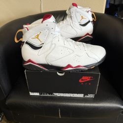 Brand new Air Jordan Cardinal 7’s size 14 with original boxes and proof of purchase. 