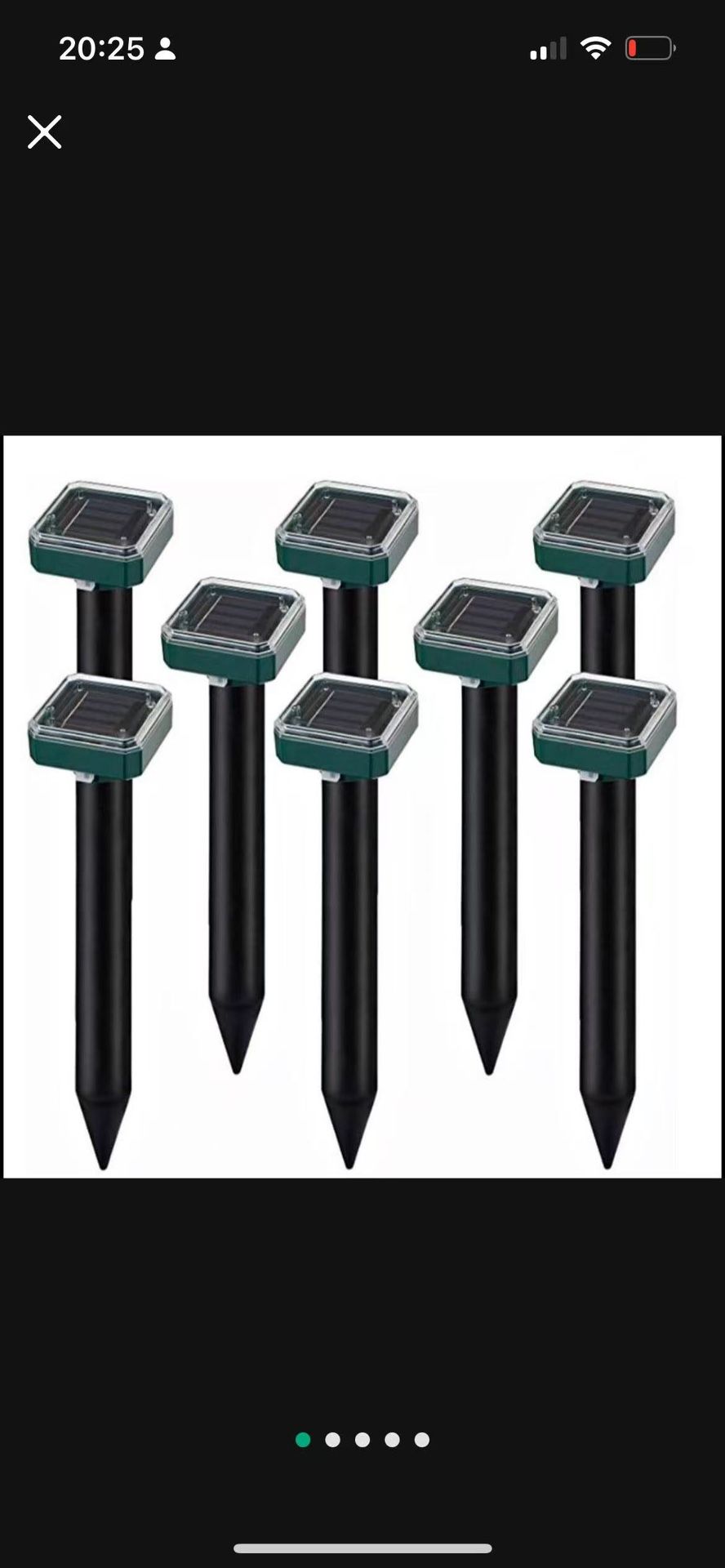 Solar Powered 8 Pack Sonic Mole Deterrent Spikes,Snake Gopher Vole Repellent for Garden Yard