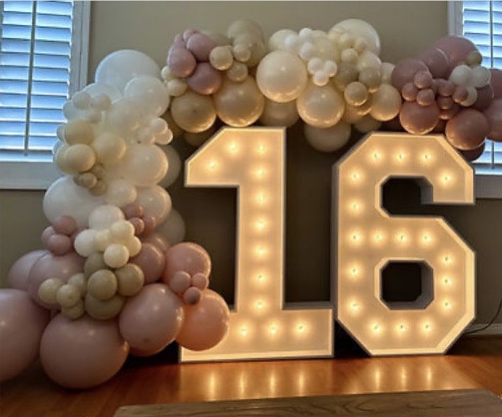 4ft Light Up Numbers Marqee Wood!