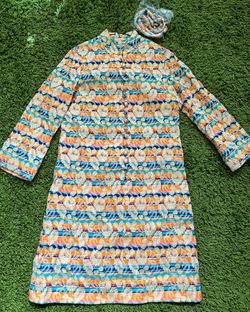 Vintage Mid Century Button Up Striped Dress