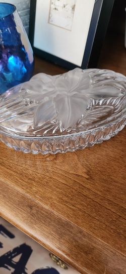 Mikasa Accents Nova Golden Orchids Solid Glass Trinket Candy Dish