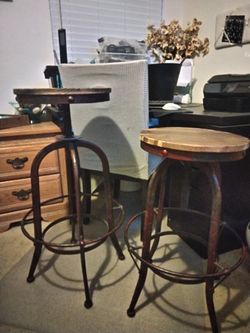 2 Farmhouse Rustic Bar Stools