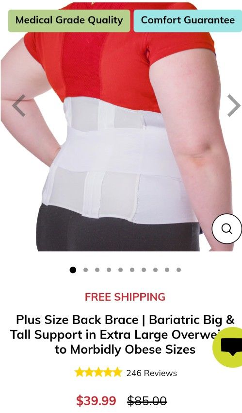 Back Brace/Bariatric/Lifting/Big & Tall /5 XL