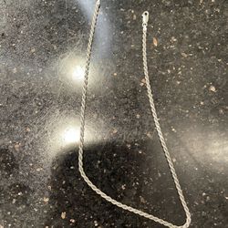 18in 925 Silver Rope Chain And Pendant Set 