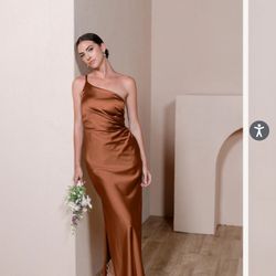 One Strap Over Shoulder Dress Color Copper