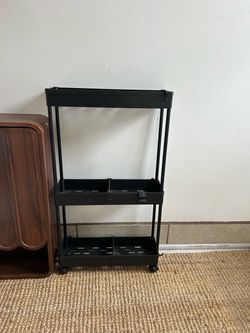 Black 3-Tier Rolling Storage Cart