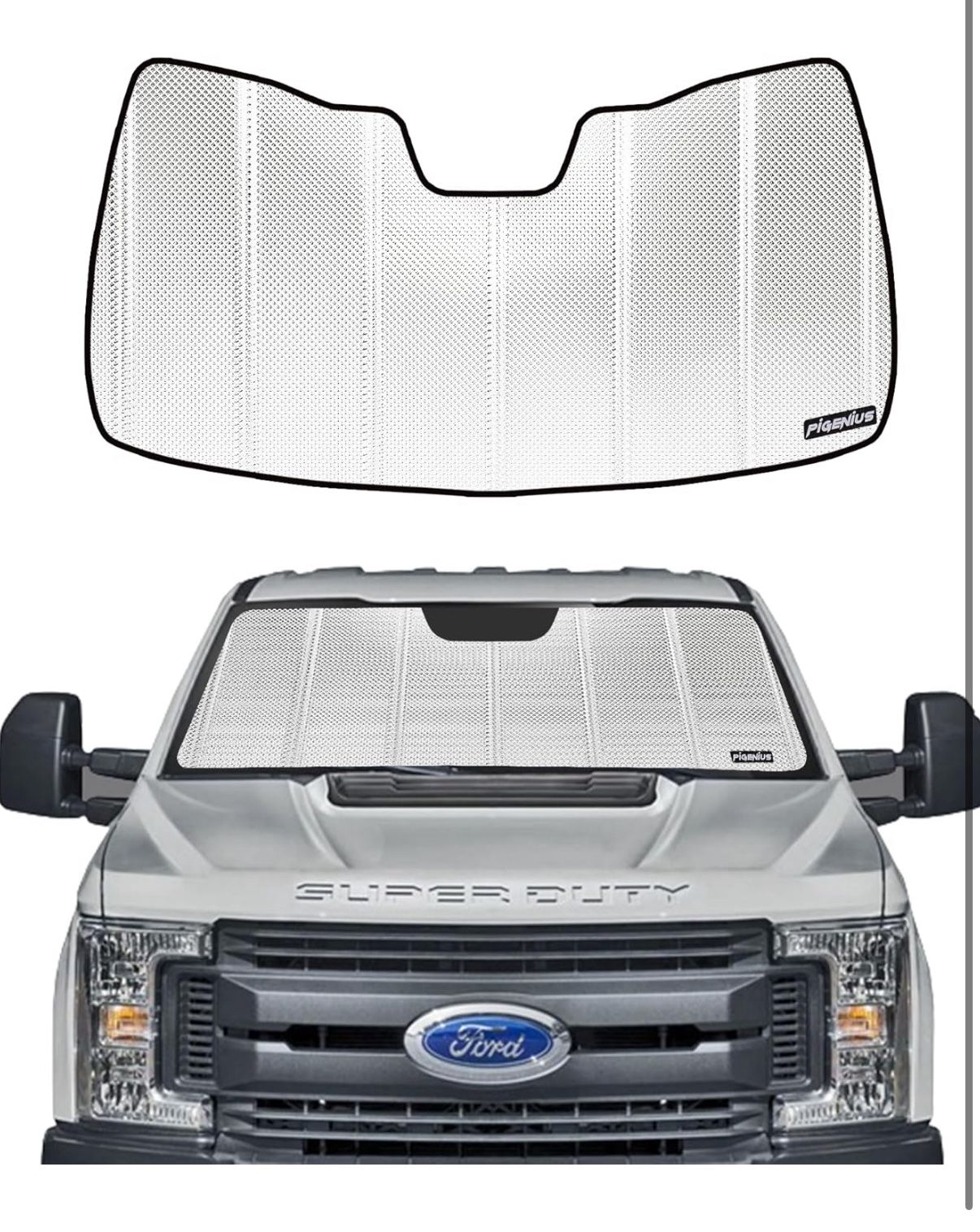 Windshield Sun Shade for 2021-2025 Ford F-150. Front Window Sunshade with Storage Bag B