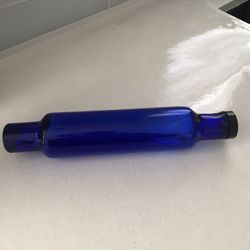 Pristine Cobalt Blue Glass Vintage Rolling Pin