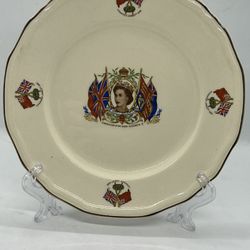 VTG Queen Elizabeth II Coronation 1953 Alfred Meakin England 7” Round Plate 