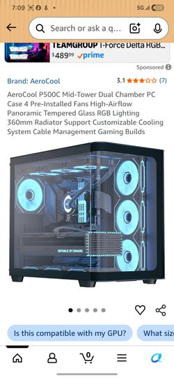 Aero cool p500c pc case rgb fans not included