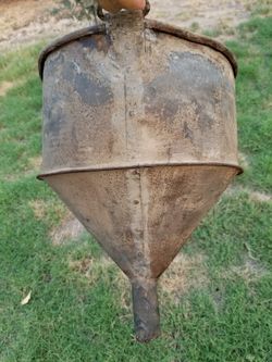 Large vintage galvanized funnel