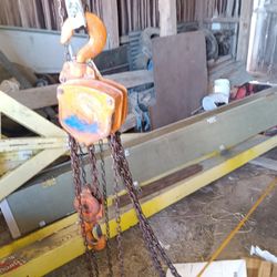 5 Ton Manual Chain Hoist Hooks On Both Ends 20' Lift