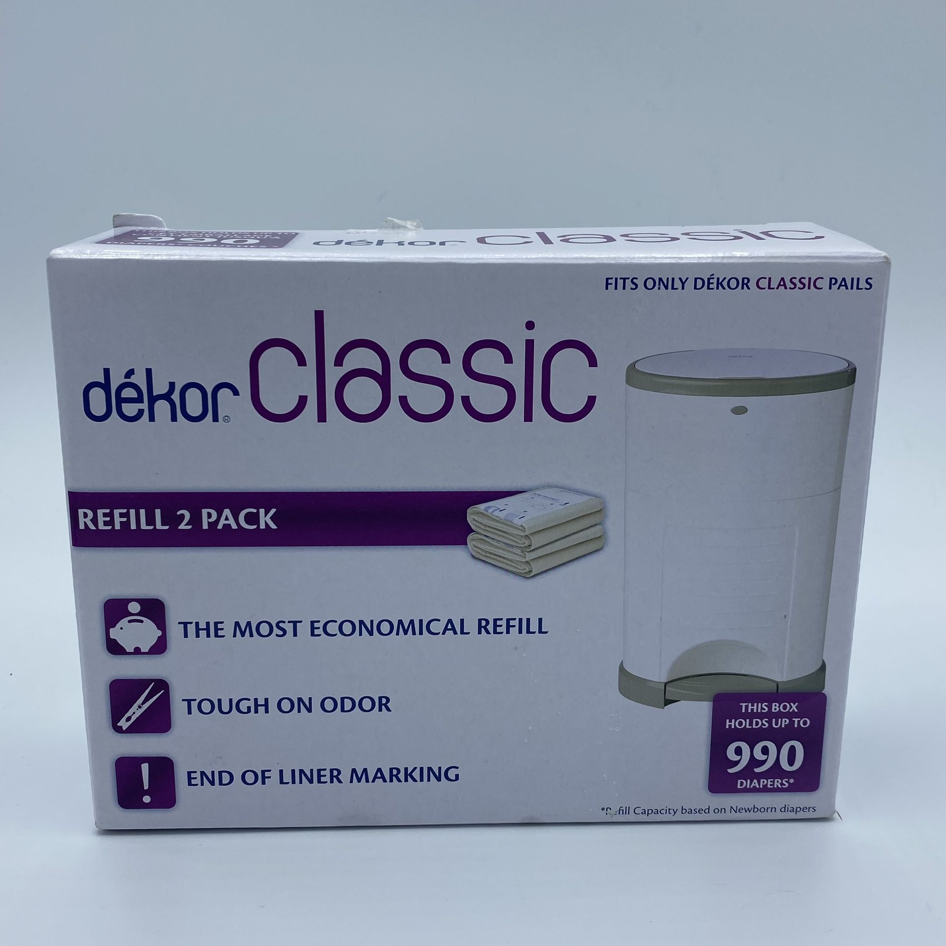Dekor Classic Diaper Pail Refills 2 Per Box Most Economical Refill System
