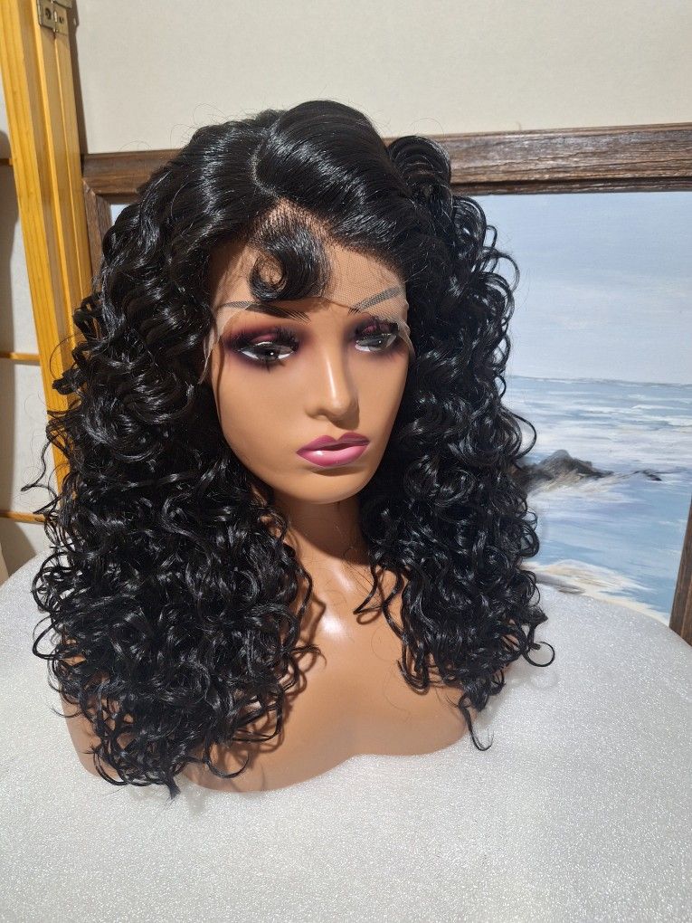Human Hair Blend Lace Front Wig