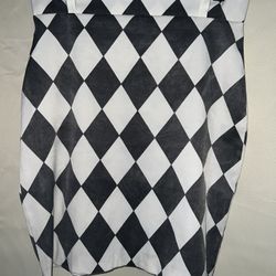 Mod 60s Harlequin Mini Skirt | Retro Black & White | Y2K/Vintage Vibes