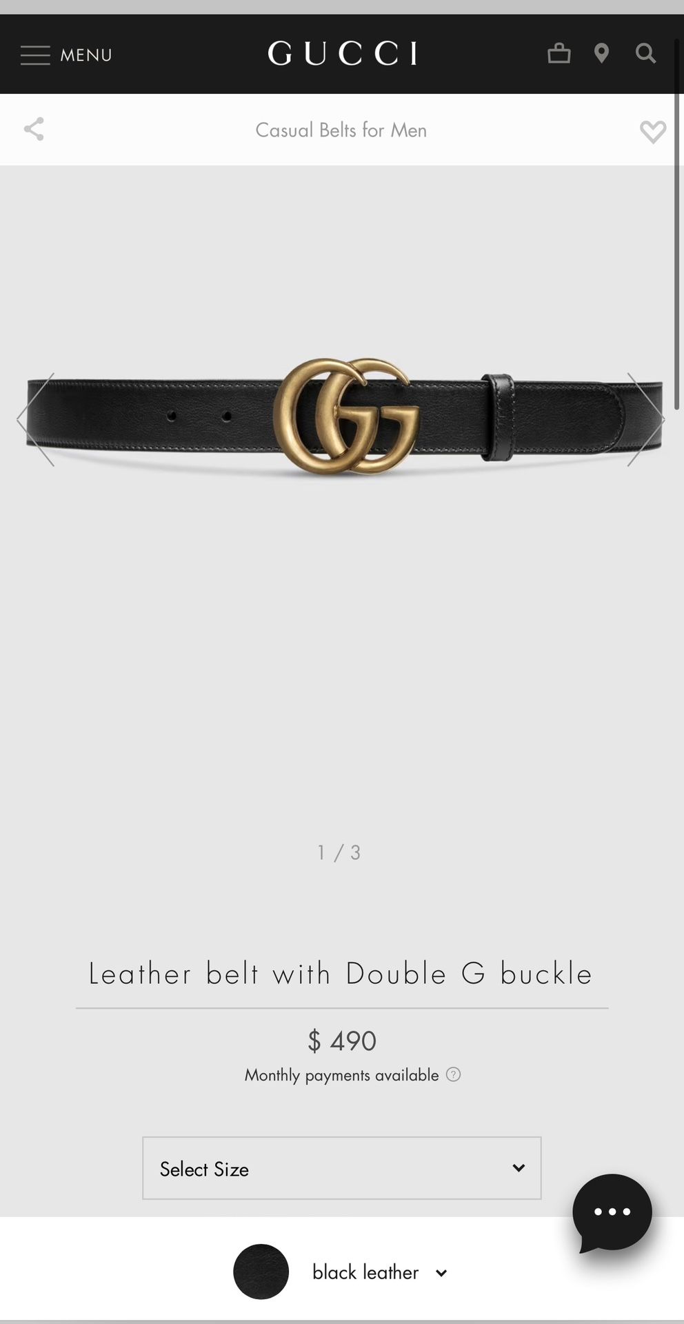 Gucci Leather belt with Double G buckle