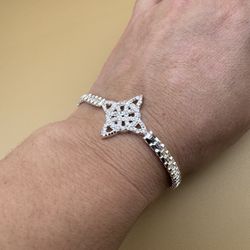 Plata 925 Pulsera Nudo De Bruja 🧙‍♀️talla 7 Pulgadas. 