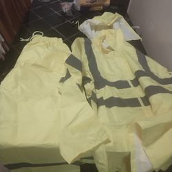 Retro-flective Rain Pants And Jacket Top