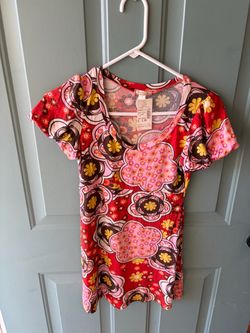 Retro Floral Print Short Sleeve Top