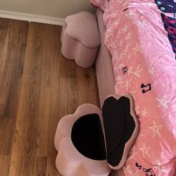 Pink Bunny Bed (full)  With (2) Bunny Foot Storage