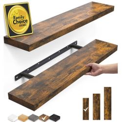 BAYKA Floating Shelves, 22.5 inches Rustic Wood Wall Shelves
