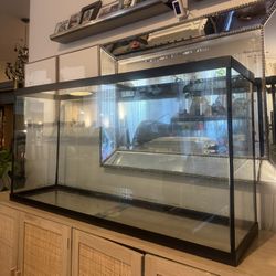55 Gallon Fish Tank with Center Support Glass Lid 