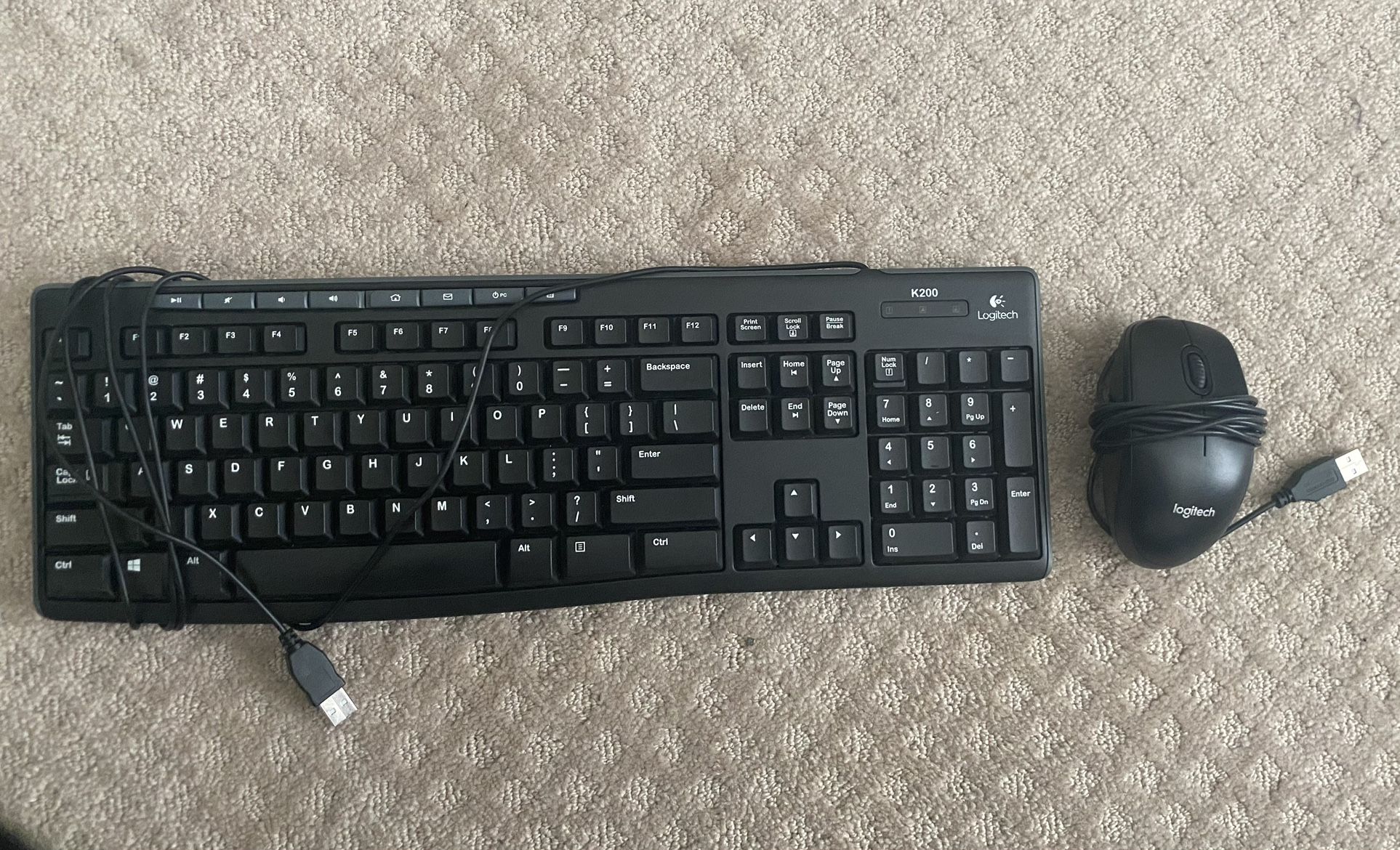 Logitech Wired Keyboard And Mouse 