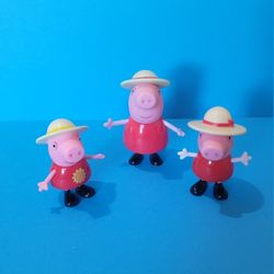 Peppa Pig Toys: Peppa Pig figure with hat, from the Peppa's Fun Friends LOT OF 3