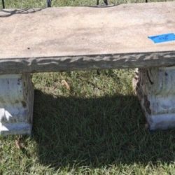 Large Concrete Garden Bench
