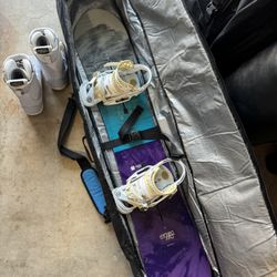 Women’s Snowboard Bundle set - Burton Day Trader 145cm + BOA Boots 8.5 + Bindings + Bag