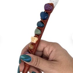 8 Chakra Healing Crystal Pen – Refillable Stone Pen for Journaling, Writing, Meditation, Reiki Gifts