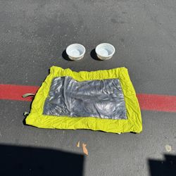 Pet Camping Blanket And Bowls