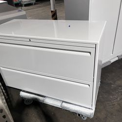 Lateral Filing Cabinet - Painted White 