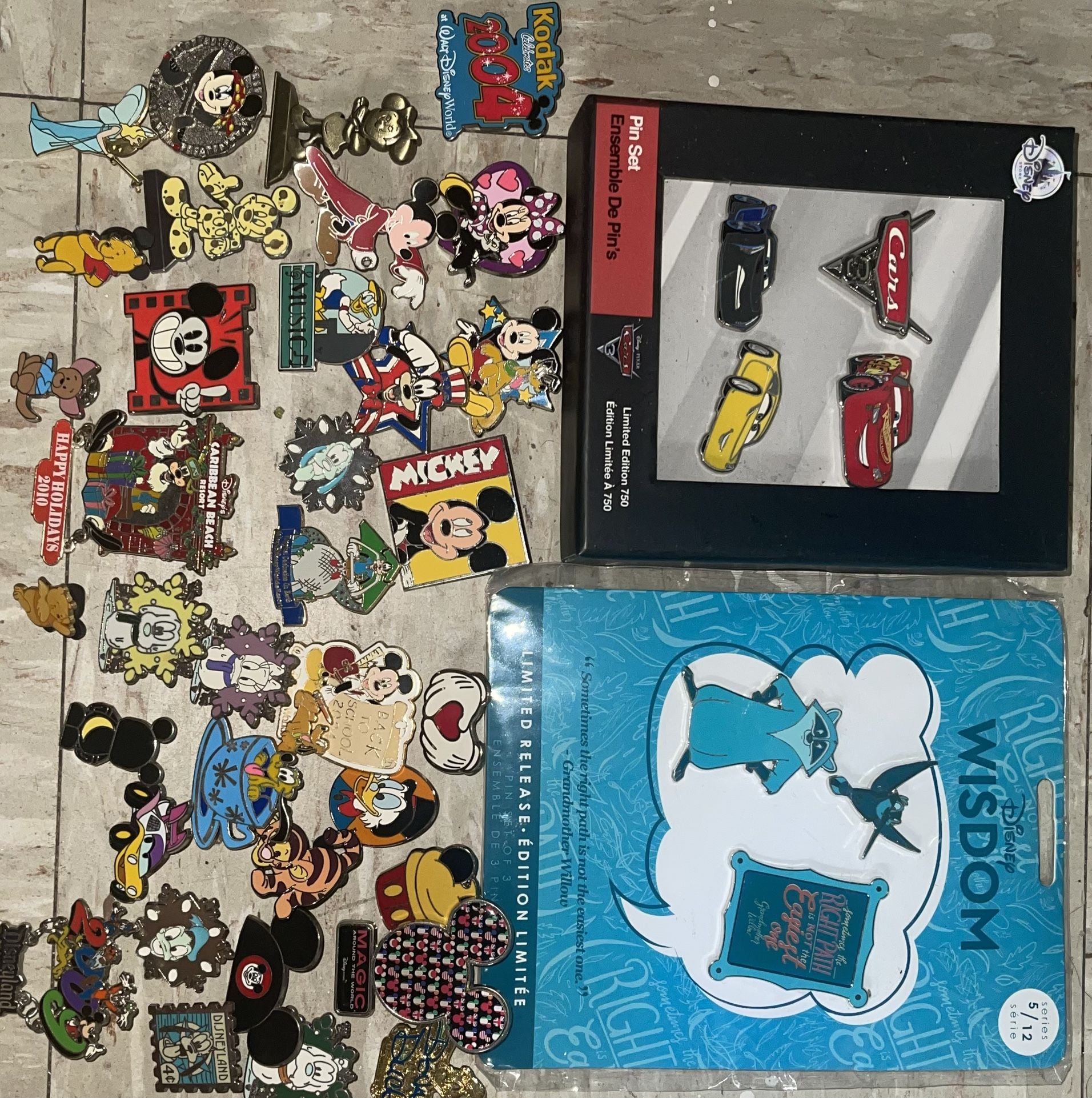 Various Assortment Of Disney Pins