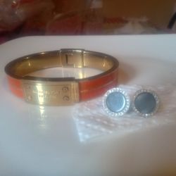 Michael Kors Stud Earrings And Bangle Bracelet 
