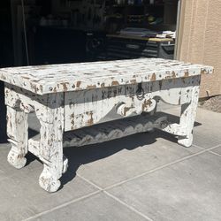 HANDMADE RECLAIMED WORMWOOD CONSOLE, BUFFET, CREDENZA OR ENTRY TABLE