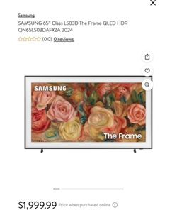 Samsung 65" The Frame QLED TV 2024