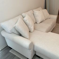 White Reversible Sofa Chaise 