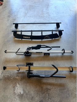 Thule roof rack with fairing and bike attachments