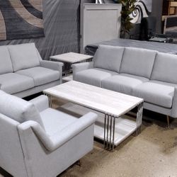 3 PC Mid Century Modern Style Sofa Loveseat And Chair(New)