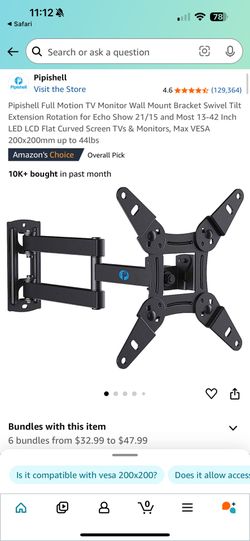 Full motion TV Mount For 13”-42” TV’s.
